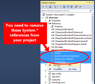 You need to remove System references